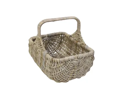 Produktbild von Einkaufskorb Koboo Grey Rattan grau 40x30cm – Bügelkorb