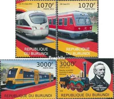 Produktbild von Briefmarken Burundi 2012 Mi 2445-2448 (kompl.Ausg.) postfrisch Triebwagen und Lokomotiven