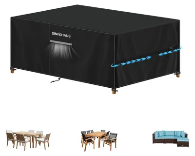 Obrázek produktu pro Ochranný obal na zahradní nábytek, vodotěsný, rozměry 170x110x75 cm, materiál 420D Oxford, barva černá