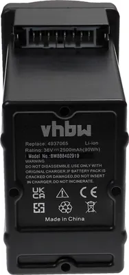 Produktbild von vhbw Akku Ersatz für Wolf Garten Li-Ion Power-Pack 1, 4939090 für Rasenmäher (2500mAh 36V Li-Ion)