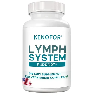 Produktbild von Lymph System (120 Kapseln) Nahrungsergänzungsmittel, Reinigung, Detox, Haut, Entgiftung, Lymphknoten, Schwellungen, Orangenhaut, Verdauung, Hautpflege