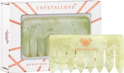 Obrázek produktu pro CRYSTALLOVE nefritový masážní hřeben na pokožku hlavy