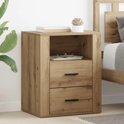 Image de vidaXL Table de chevet en chêne Artisan 35 x 50 x 60 cm, bois d'ingénierie