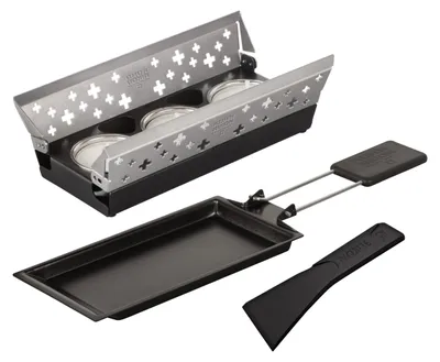 Productafbeelding van KUHN RIKON Candle Light Mini Zwitserse kaasgrillset, zilver, met antiaanbaklaag