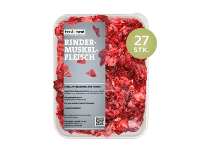 Produktbild von BARF pur Paket Hunde 27 kg Rindermuskelfleisch grob gewolft