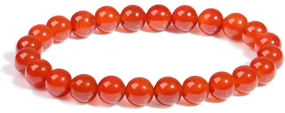 Produktbild von Kristallarmband Roter Achat Naturstein 8mm Perlen Elastisch 19cm Geschenkbox