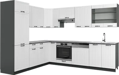 Produktbild von Eckküche Vicco Fame-Line Weiß Landhaus/Anthrazit 287 x 60 cm , AP Anthrazit, Model 42782