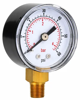Manometer, mechanisch, Doppelskala, 1/8" BSPT, 0-60 psi/0-4 bar