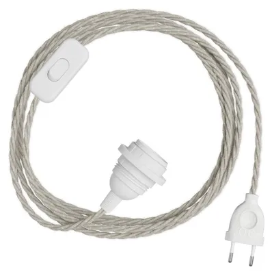 Immagine prodotto di Creative Cables - SnakeBis Twisted per paralume - Cablaggio con portalampada e cavo trecciato in tessuto