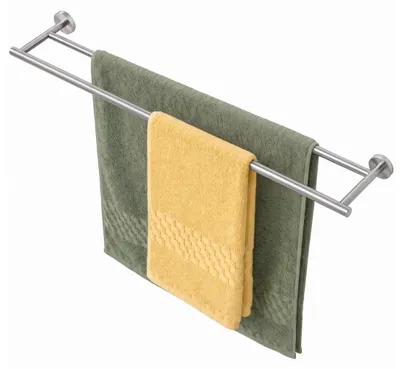 Doppelter Handtuchhalter Edelstahl 90 cm gebürstet Wandmontage