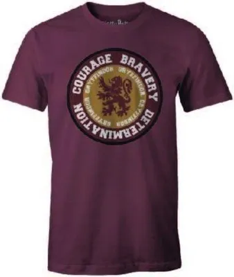 Produktbild von Harry Potter - "Courage Bravery Determination" T-Shirt für Herren CD271 (M) (Burgunderrot)