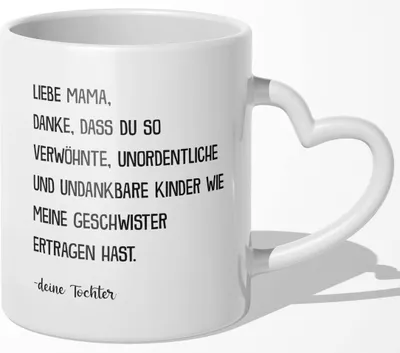 Produktbild von 22Feels Mama Geschenk von Tochter Muttertag Geburtstag Mutter Tasse Weihnachten Kaffeetasse Frauen Beste Eltern (Herzhenkel Weiss)