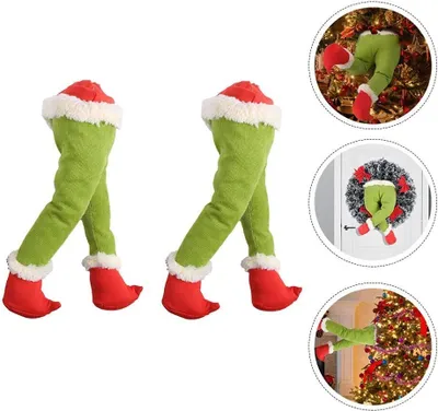 Grinch Weihnachtsstrümpfe 2 Stück - Mit Leuchtenden Augen, 38 Cm Groß