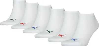 Produktbild von 6 Paar PUMA Sneaker-Socken mit farbigen Details Baumwoll-Strümpfe 701219578 008 Weiß, Größe:39-42