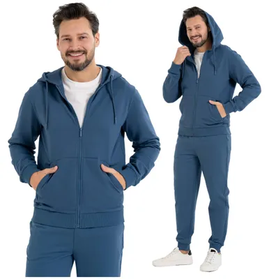 Immagine prodotto di Giacca felpata con cappuccio Moraj da uomo – Blu, taglia M, comoda
