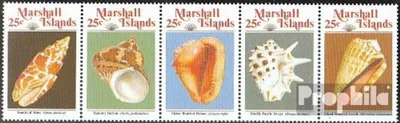 Produktbild von Briefmarken Marshall-Inseln 1989 Mi 212-216 Fünferstreifen (kompl.Ausg.) postfrisch Meeresschnecken