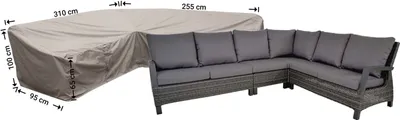 Produktbild von Raffles Covers Schutzhülle Eckbank Dining 310 x 255 x 95 H: 100/65 cm | Atmungsaktiv | Wasserdicht | UV-beständig | Elastischer Kordelzug