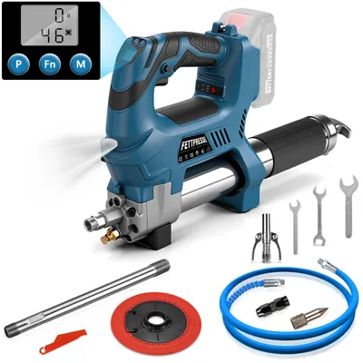 Produktbild von 15000PSI Akku-Fettpresse mit Elektronischem ‌Mengenzähler‌, Bürstenloser Motor LED-Licht,18V Makita-kompatibel mit Standard, H, G Fettdüse (ohne Akku)