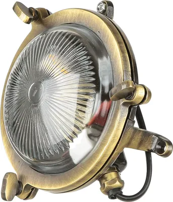 Produktbild von Schiffslampe Wand Echt-Messing Riffelglas IP44 G9 Außenleuchte Wandlampe Garten Haus Balkon