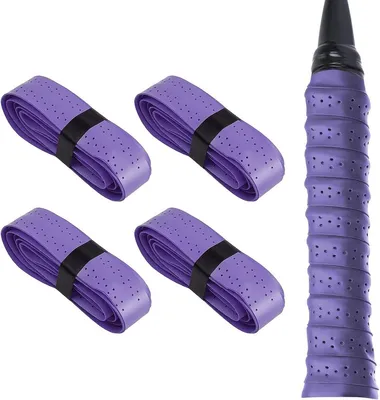 4x Antirutsch Grip Tape für Tennis-, Badminton- und Squashschläger (Selbstklebend)