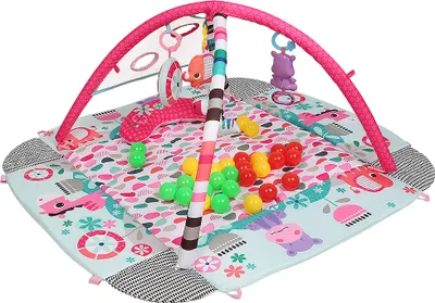 Produktbild von 5 in 1 Baby Spieldecke Baby Spielmatte mit Spielbögen Krabbeldecke Spielmatte Rosa