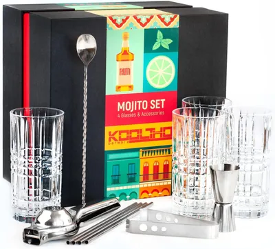 Zdjęcie produktu dla Zestaw szklanek do koktajli Mojito. Zestaw do koktajli