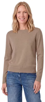 Produktbild von Cecil Damen Pullover in Unifarbe mit Rundhals