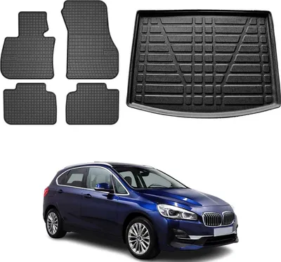 Immagine prodotto di Set di tappetini e rivestimenti per il bagagliaio per BMW Serie 2 Active Tourer F45 2014-2024 gomma 5x