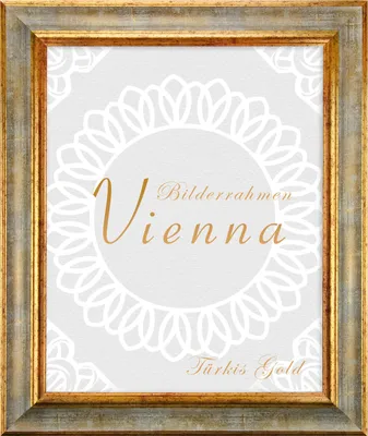 Produktbild von Bilderrahmen Vienna - 60x80 cm, Türkis Gold Nachbildung, 1 mm Kunstglas entspiegelt