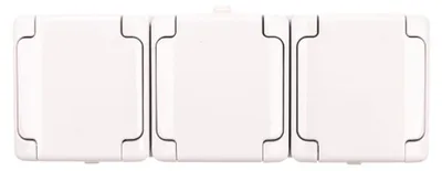 Produktbild von BRYZA Hermetische Dreifachsteckdose mit/mit IP54-Abdeckung, weiß 180440