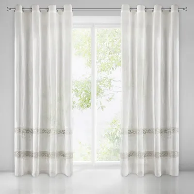 Produktbild von Gardine ANNE weiß beige 140x270 cm  Ösen