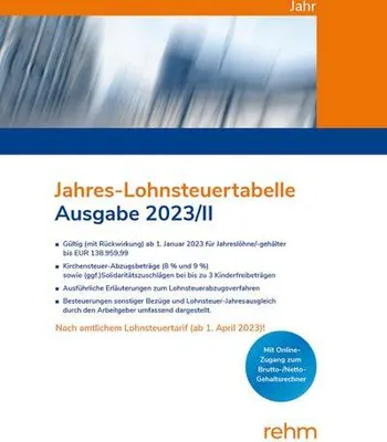 Produktbild von Jahres-Lohnsteuertabelle 2023/II