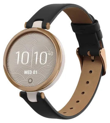 Produktbild von kwmobile Echtleder Uhrenarmband für Garmin Lily Sport Armband - Ersatzarmband für Fitnesstracker - Wechselarmband Smartwatch - Schwarz