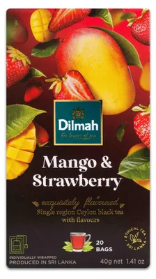 Obrázok produktu pre Dilmah ovocný čaj mango a jahoda 20 čajových vrecúšok