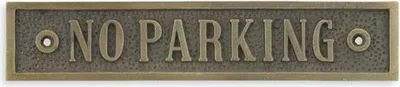 Produktbild von Schild „Parken verboten“ aus Gusseisen. Hinweisschild „Parken verboten“.