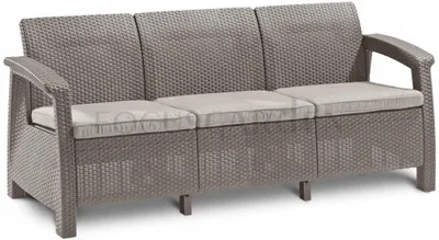 Zdjęcie produktu dla Sofa ogrodowa Keter Sofa Corfu Love Seat Max- trzyosobowa- cappuccino