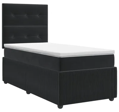 Immagine prodotto di vidaXL Letto a molle con materasso nero 90 x 200 cm in velluto