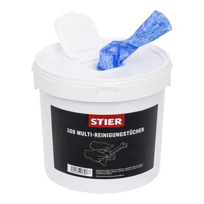 Produktbild von STIER Multi-Reinigungstuch Universal, 72 Stück, im praktischen Spender, 30 x 27 cm, Hohe Reinigungsleistung, für starke Verschmutzungen, Werkzeugreinigung