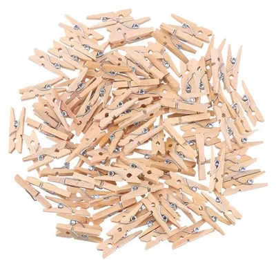 Productafbeelding van Houten wasknijpers - Met sterke veerklem - Geschikt voor DIY-decoratie, foto's en handwerk - 100 stuks - 2,5 cm