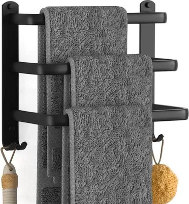 Obrázek produktu pro 30cm hliníkový držák na ručníky, 3vrstvý, samolepicí, do koupelny a kuchyně