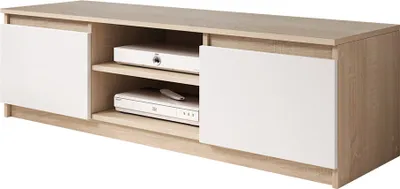 Produktbild von MIRJAN24 TV-Lowboard Dingo, Fernsehschrank, Grifflosem Öffnen, Fernsehtisch, Wohnzimmer TV-Shrank (Farbe: Sonoma / Weiß, ohne Beleuchtung)