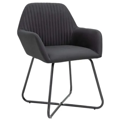 Image de vidaXL Chaise de salle à manger 4 pcs. tissu noir
