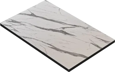 Produktbild von BRASIL | Gastro Tischplatte | B:T 110 x 60 cm | Weiß Marmor | Rechteckig | Gastro Tischplatte