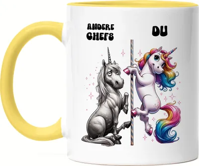 Produktbild von Andere Chefs Du Einhorn Tasse Gelb Geschäftsführer Büro Kollegin Spaß