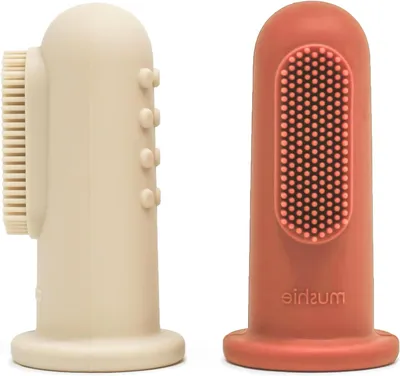 Image de Szczotex Brosse à dents silicone doigt pour bébé lot 2