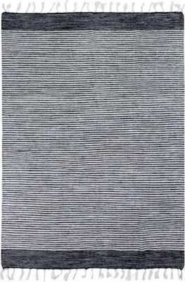 Immagine prodotto di Tappeto in cotone a righe bianche e nere 120x170