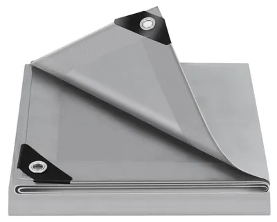 Produktbild von Plane - Wasserdichte Abdeckplane - UV- und witterungsbeständig - Polyethylen - 140 g/m² - Metallösen - 3 x 5 m - Grau