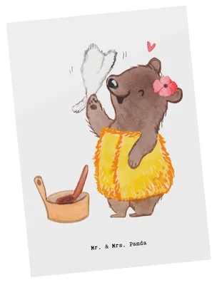 Produktbild von Mr. & Mrs. Panda Fotokarte Saunameisterin Herz - Weiß - Geschenk, Kunstkarten, Ansichtskarte, Postkarte, bildkarte, Postkarten, Ansichtskarten