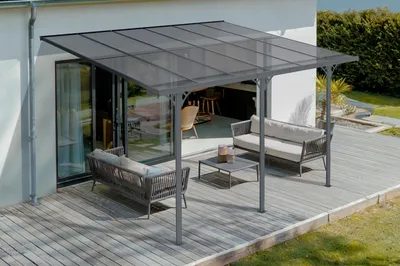Produktbild von Terrassenüberdachung Carport KLEO 400L300 Aluminium Grau
