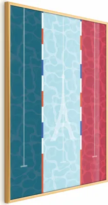 Produktbild von Posterpapier Poster - Illustration of a Pool Against the French Flag 21x30 cm Abstrakt i-C-10077-ao-a